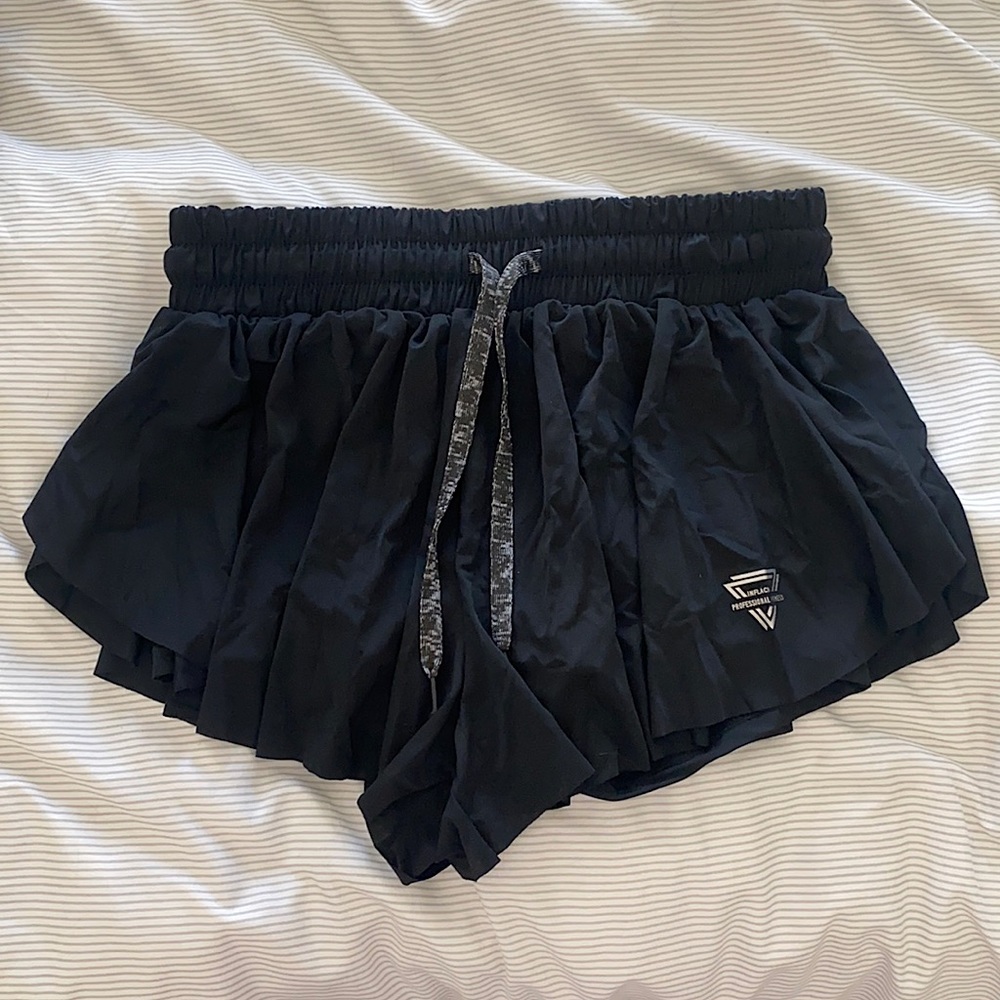 Black Cheer Tennis Flowy Skort